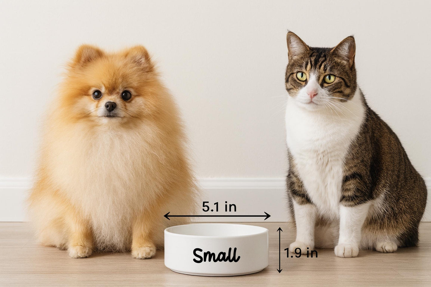 Personalized Hand-Painted Ceramic SMALL Dog and Cat Bowl Set: Fruit Design, Custom Name