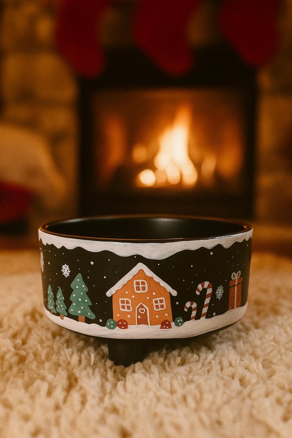 Gingerbread House Dog Bowl | Special Edition 3 Leg Christmas Design