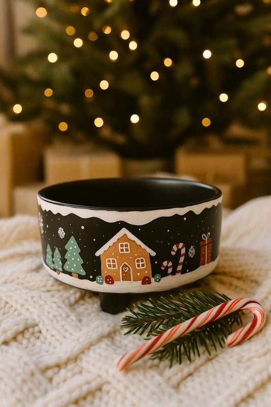 Gingerbread House Dog Bowl | Special Edition 3 Leg Christmas Design