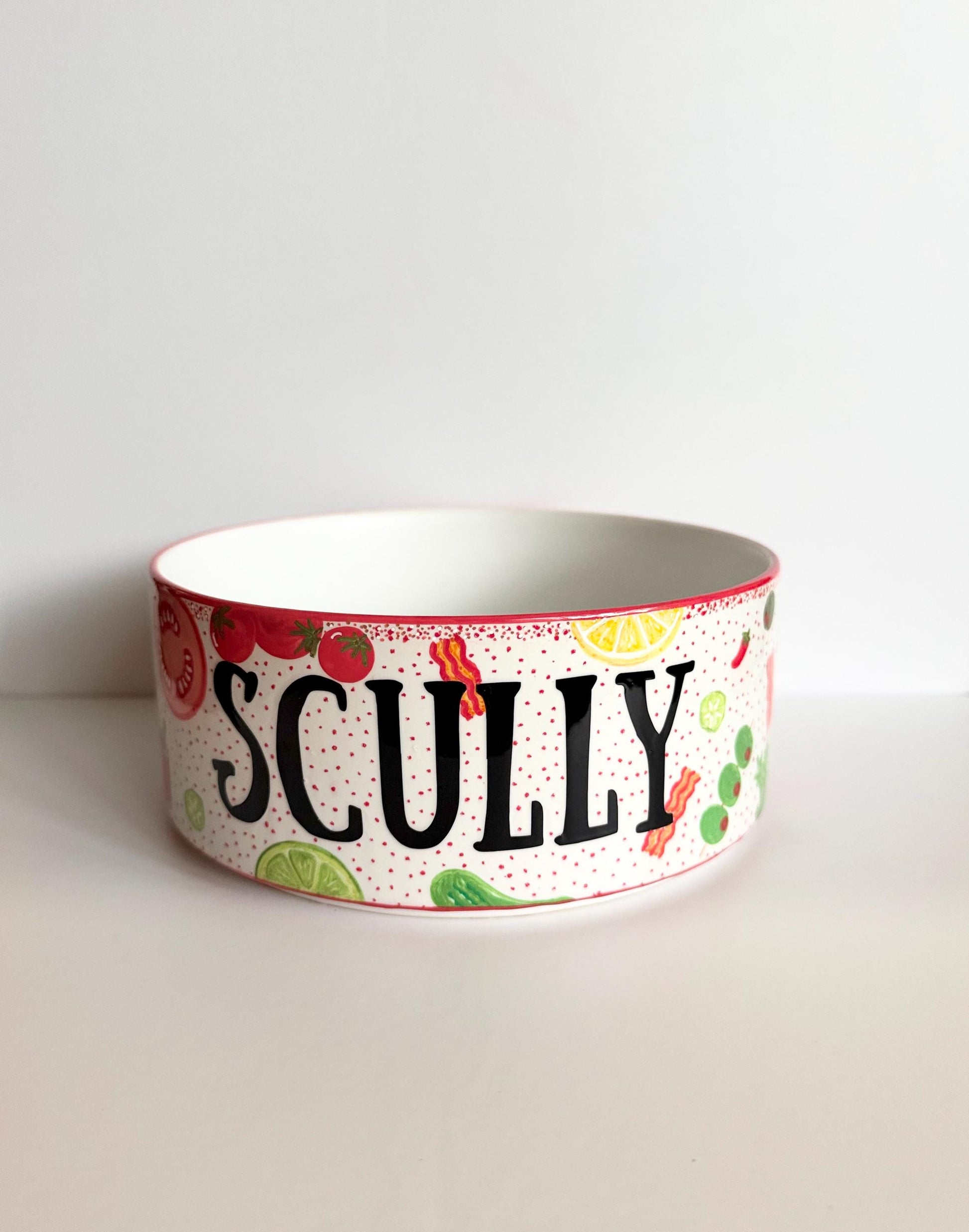 Bloody Mary Cocktail Dog Bowl™, Hand Painted Bloody Mary Dog Bowl, Custom Dog Bowl, Funny Dog Gift, Unique Pet Bowl, Brunch Dog Mom Gift
