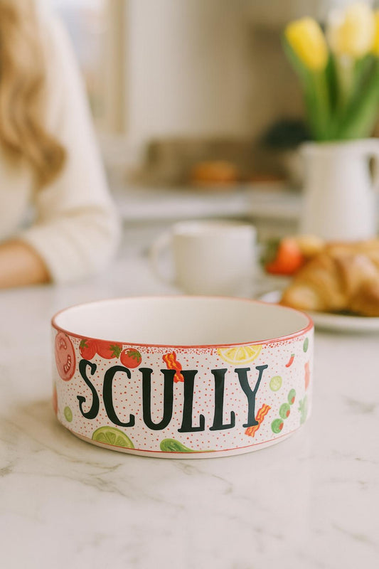 Bloody Mary Cocktail Dog Bowl™, Hand Painted Bloody Mary Dog Bowl, Custom Dog Bowl, Funny Dog Gift, Unique Pet Bowl, Brunch Dog Mom Gift