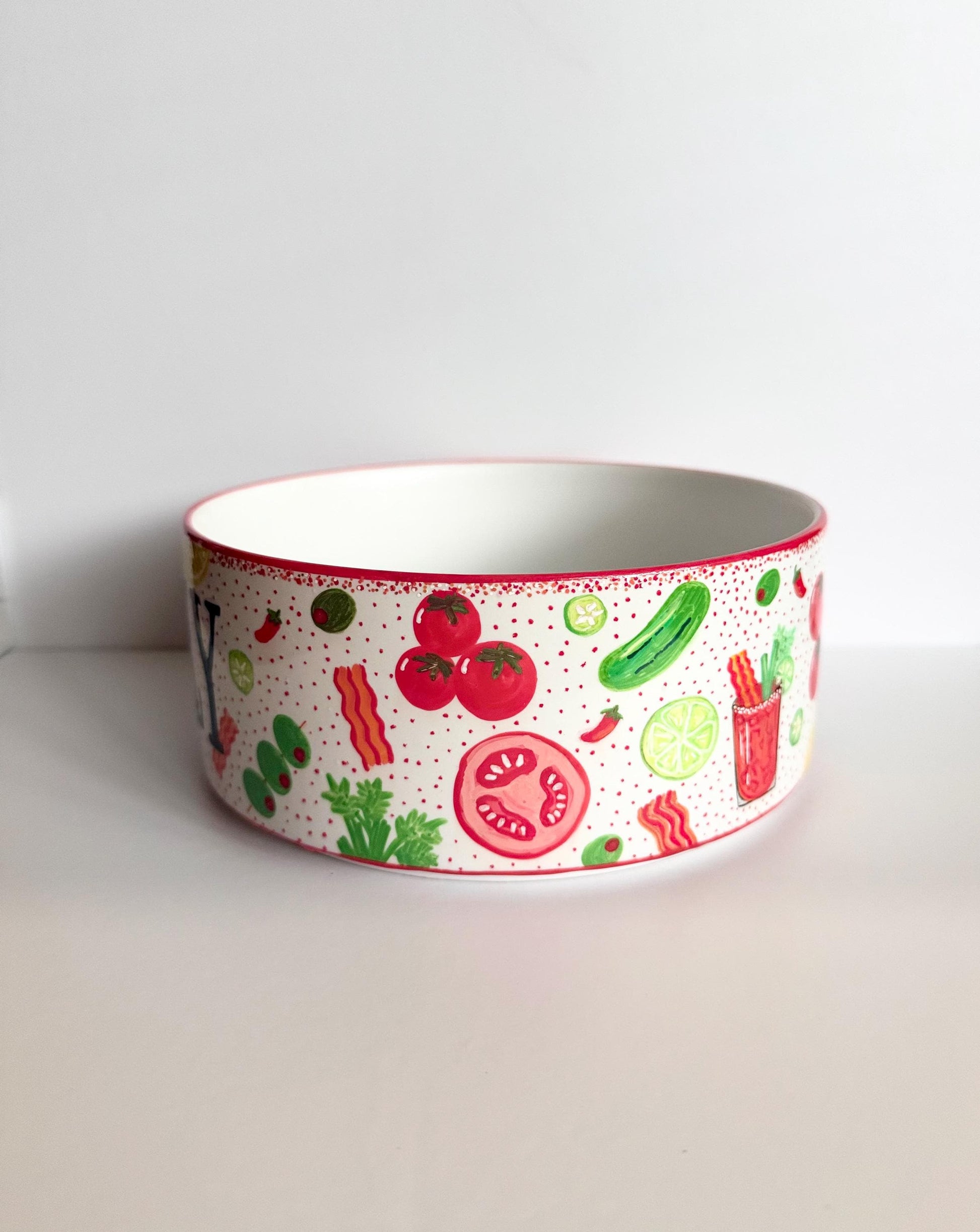 Bloody Mary Cocktail Dog Bowl™, Hand Painted Bloody Mary Dog Bowl, Custom Dog Bowl, Funny Dog Gift, Unique Pet Bowl, Brunch Dog Mom Gift