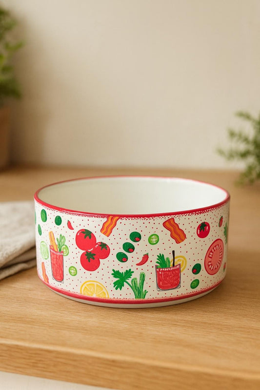 Bloody Mary Cocktail Dog Bowl™, Hand Painted Bloody Mary Dog Bowl, Dog Bowl, Funny Dog Gift, Unique Pet Bowl, Brunch Dog Mom Gift